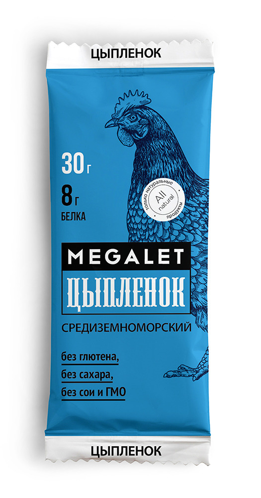 фото Спортивный батончик Megalet Мясо цыпленка вяленое Средиземноморское, 30 г