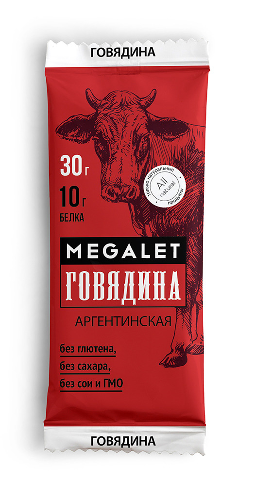 фото Спортивный батончик Megalet Говядина вяленая Аргентинская, мясосодержащий, 30 г