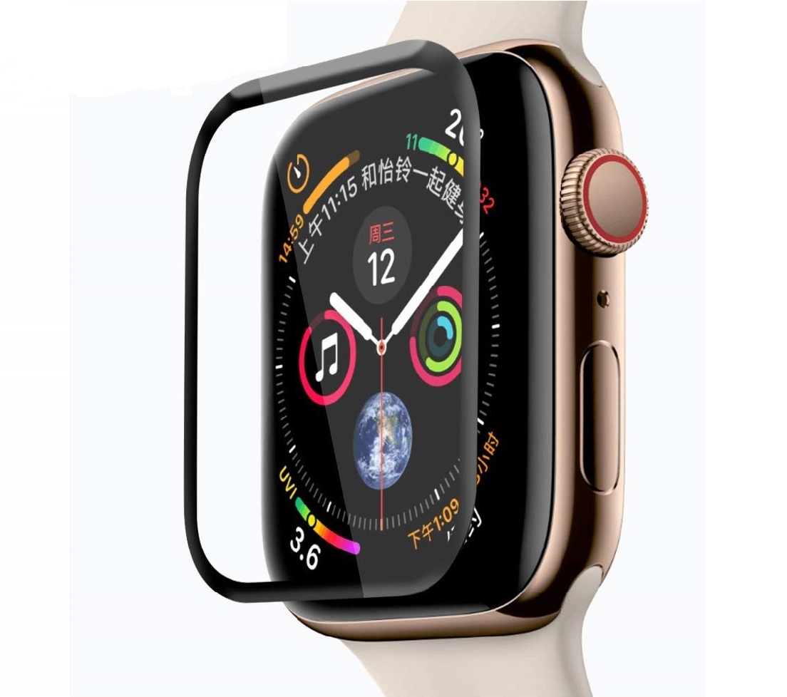 фото Защитное стекло Apple Watch 38 мм / 3D FG Черная Рамка / Luxcase