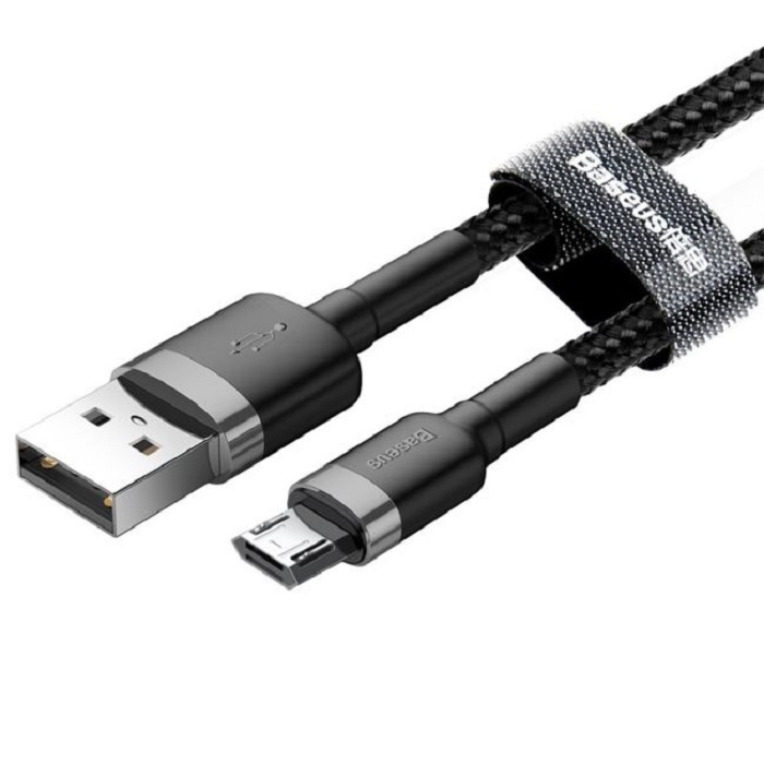 фото Кабель Baseus cafule Cable USB For Micro 2A 3m Gray+Black