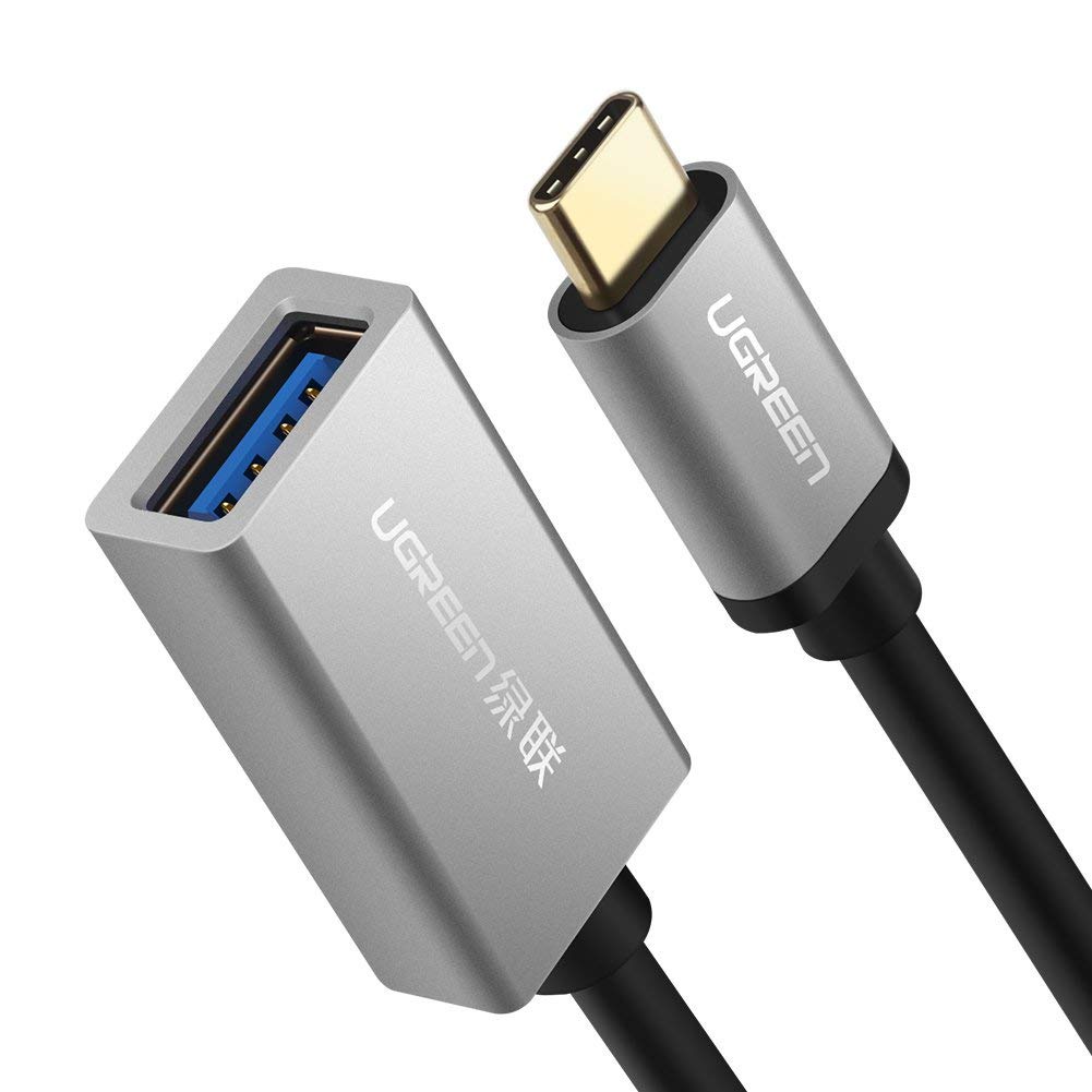 фото OTG-кабель в нейлоновой оплетке Ugreen USB Type C to USB 3.0 Black