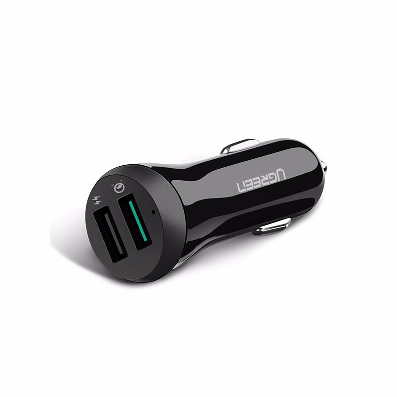 фото Автомобильная зарядка Ugreen Dual USB Car Charger A+QC3.0 Black