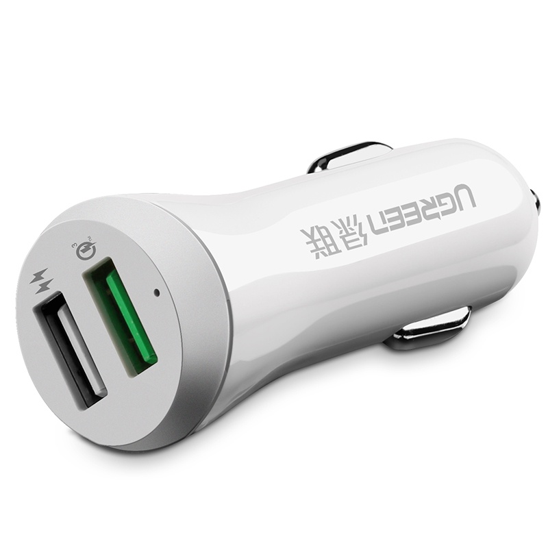 фото Автомобильная зарядка Ugreen Dual USB Car Charger A+QC3.0 White