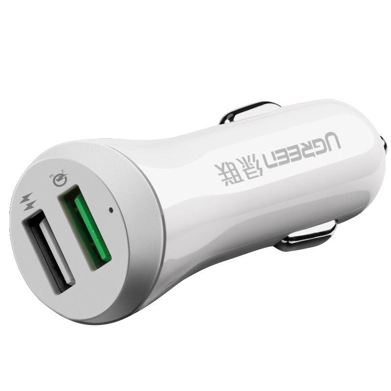 фото Автомобильная зарядка Ugreen Dual USB Car Charger A+QC3.0 White