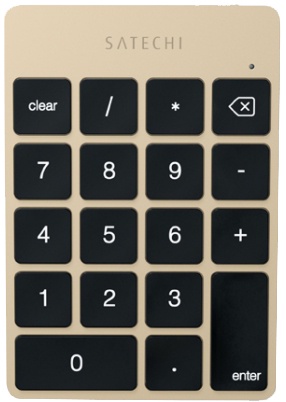 фото Беспроводная клавиатура Satechi Slim Rechargeable Aluminum Bluetooth Keypad золотая ST-SALKPG