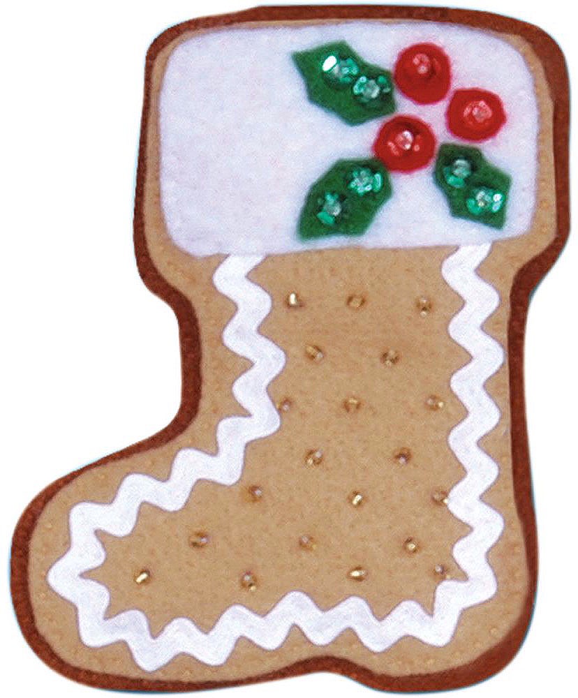 фото Набор для творчества Design Works "Gingerbread Stocking Ornament Felt Applique Kit" Design works crafts