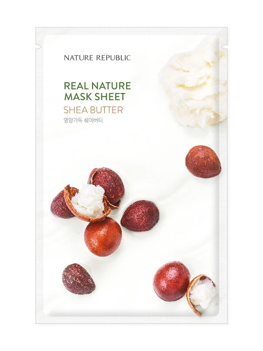 фото Тканевая маска для лица Real Nature Mask Sheet (SHEA BUTTER) Nature republic