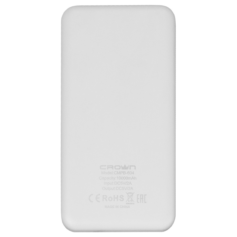 фото Внешний аккумулятор Crown Micro CMPB-604, 10000 mAh, Li-Pol, вход: micro-USB-5В/2А; выход: USB-5В/2А)