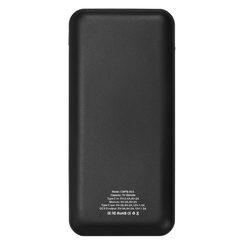 фото Внешний аккумулятор CMPB-603 10000mAh, QC3.0, Power Delivery 18W, цифровой дисплей. Crown micro