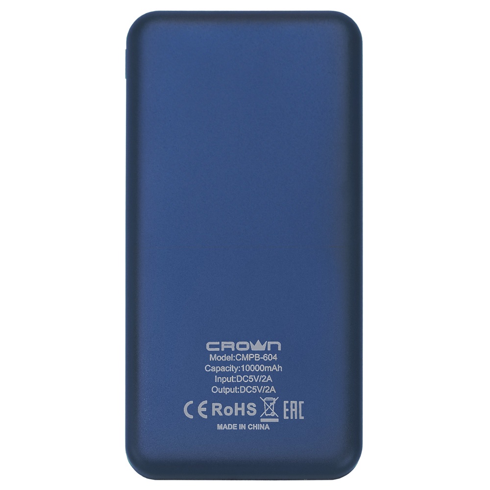 фото Внешний аккумулятор Crown Micro CMPB-604 10000 mAh, вход: micro-USB-5В/2А; выход: USB-5В/2А