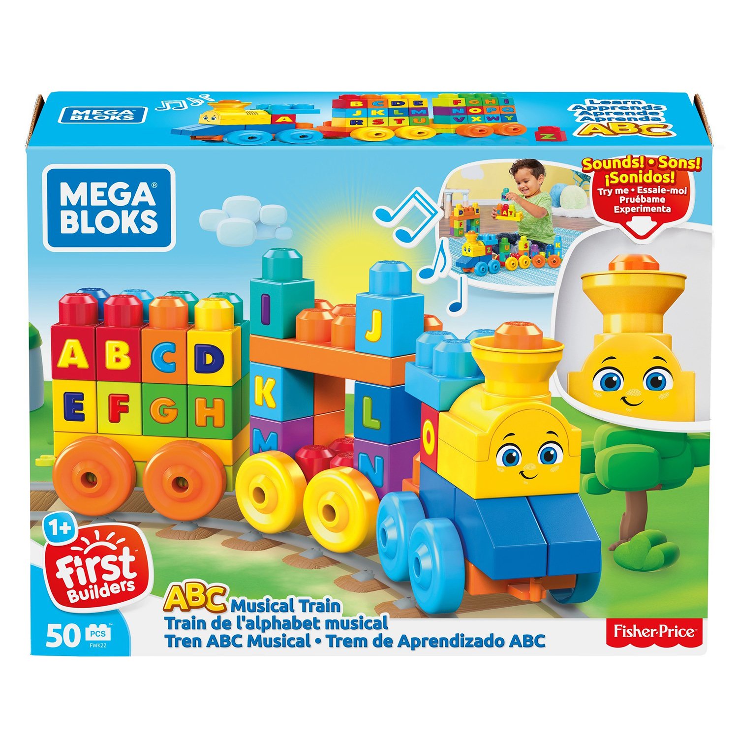 фото Конструктор Mega Bloks Обучающий поезд Алфавит