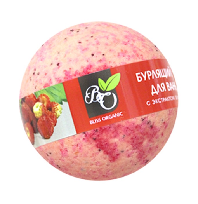 фото Бурлящий шар Bliss organic "Земляника", 130 гр