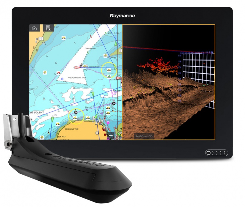 фото Многофункциональная система навигации Raymarine AXIOM 12 RV, Multi-function 12" Display with integrated RealVision 3D, 600W Sonar with RV-100 transducer