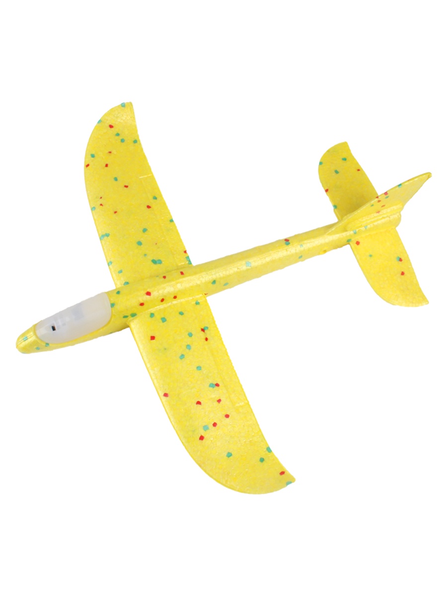 фото Метательный самолет маленький с подсветкой кабины, TipTop, желтый