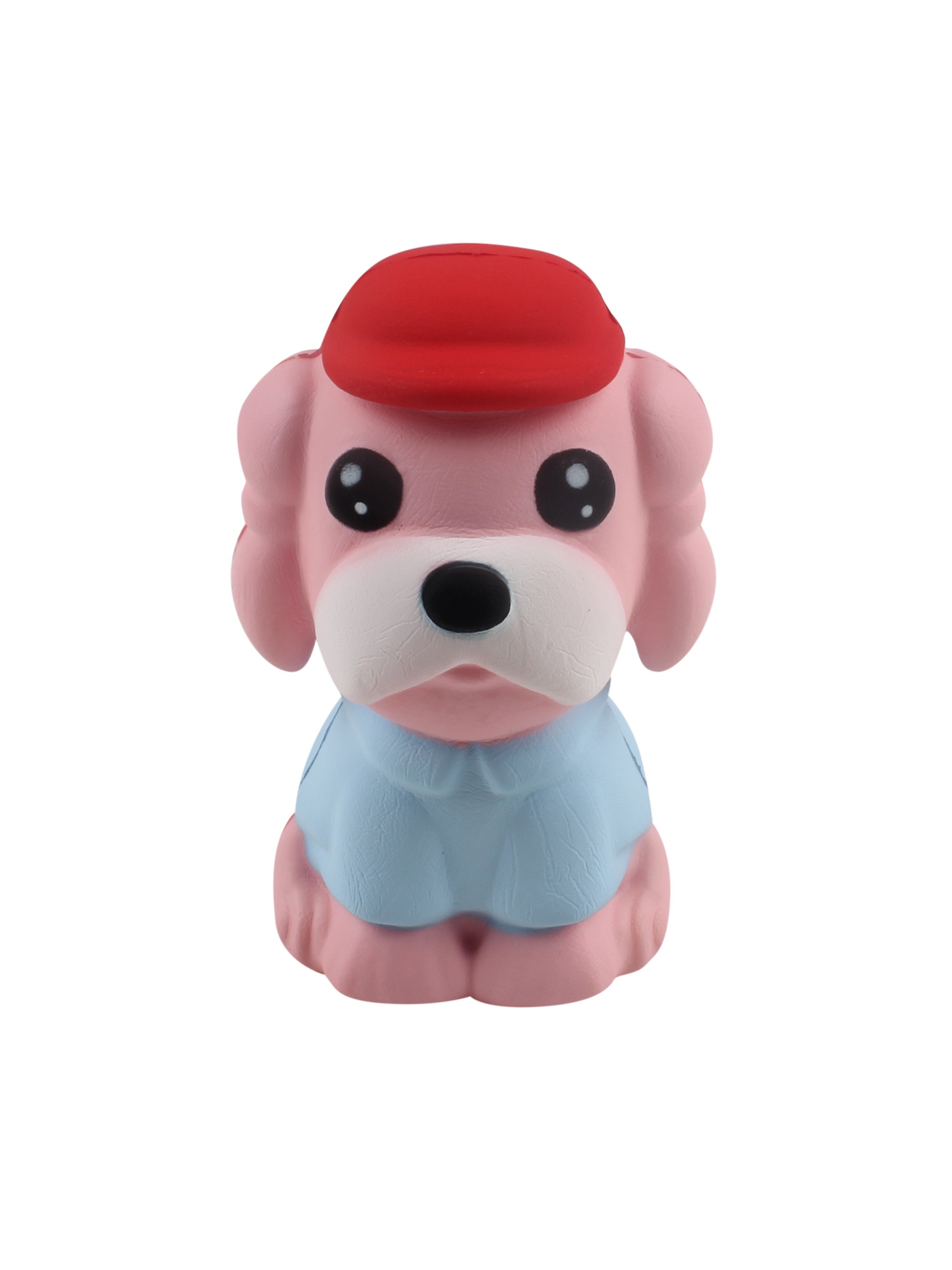 фото Игрушка антистресс Сквиши Собака розовая с красной шляпой Tiptop