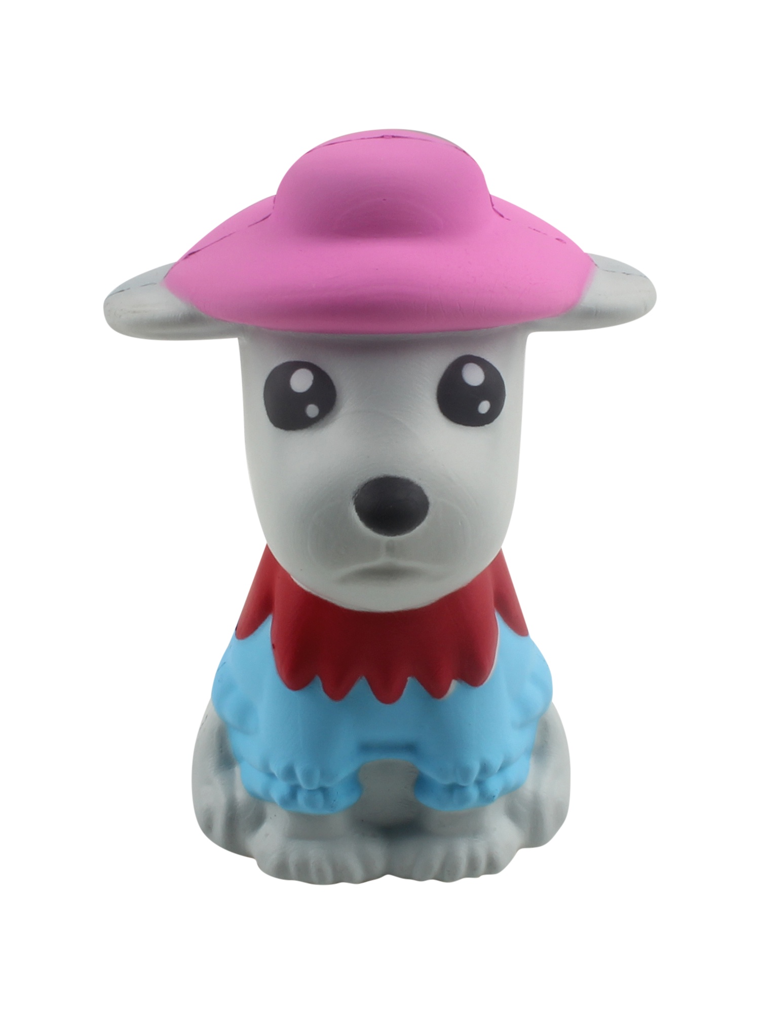 фото Игрушка антистресс Сквиши Собака серая с розовой шляпой Tiptop