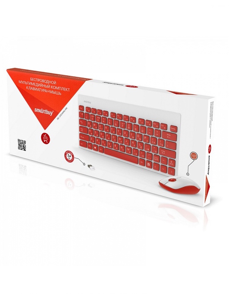 фото Клавиатура+мышь беспроводные SmartBuy 220349AG-RW цвет: белый