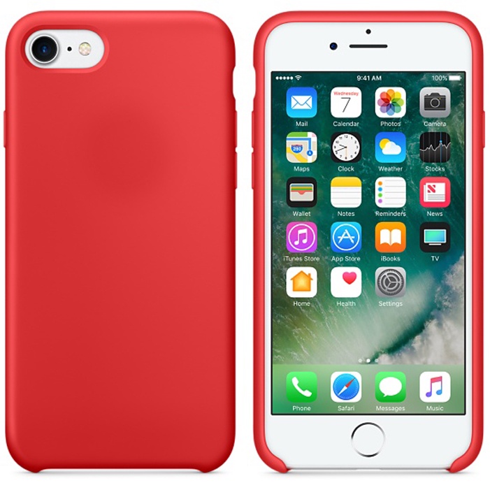 фото Чехол силиконовый Silicone Case для iPhone 7 / 8, красный