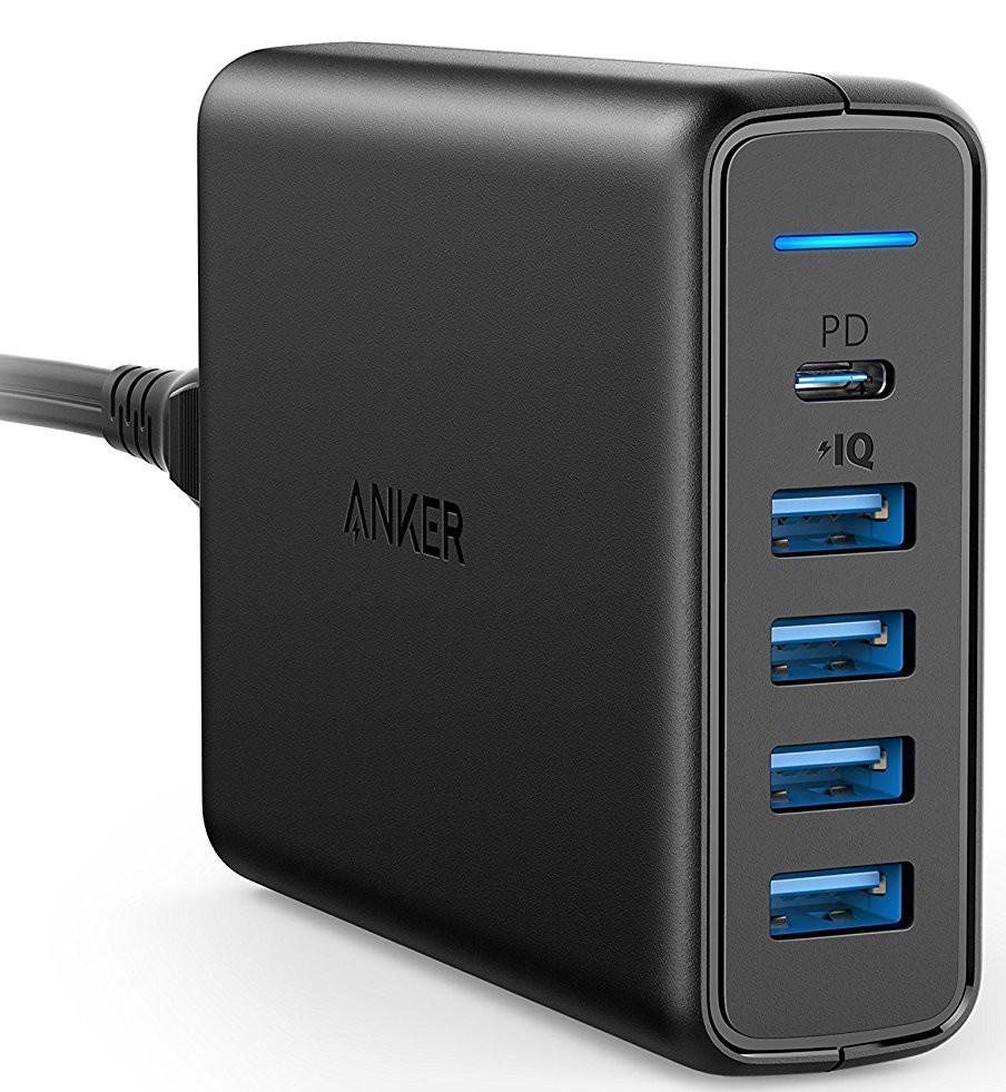 CетевоезарядноеустройствоAnkerPowerport5USB-CPowerDelivery30ватт,4портаPOwerIQ,60ватт