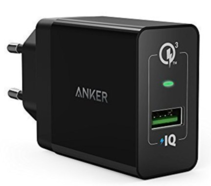 фото Сетевое зарядное устройство Anker 18W, 3А, 1 умный USB порт 2 .QC 3.0 (черное)