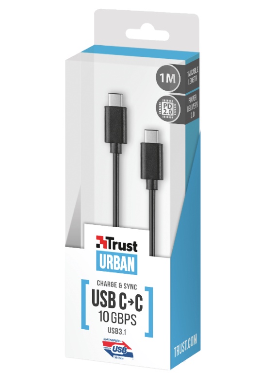 фото Кабель 21178 Trust UR USB3.1 USB-C USB-C 10Гб/с 1м 60Вт