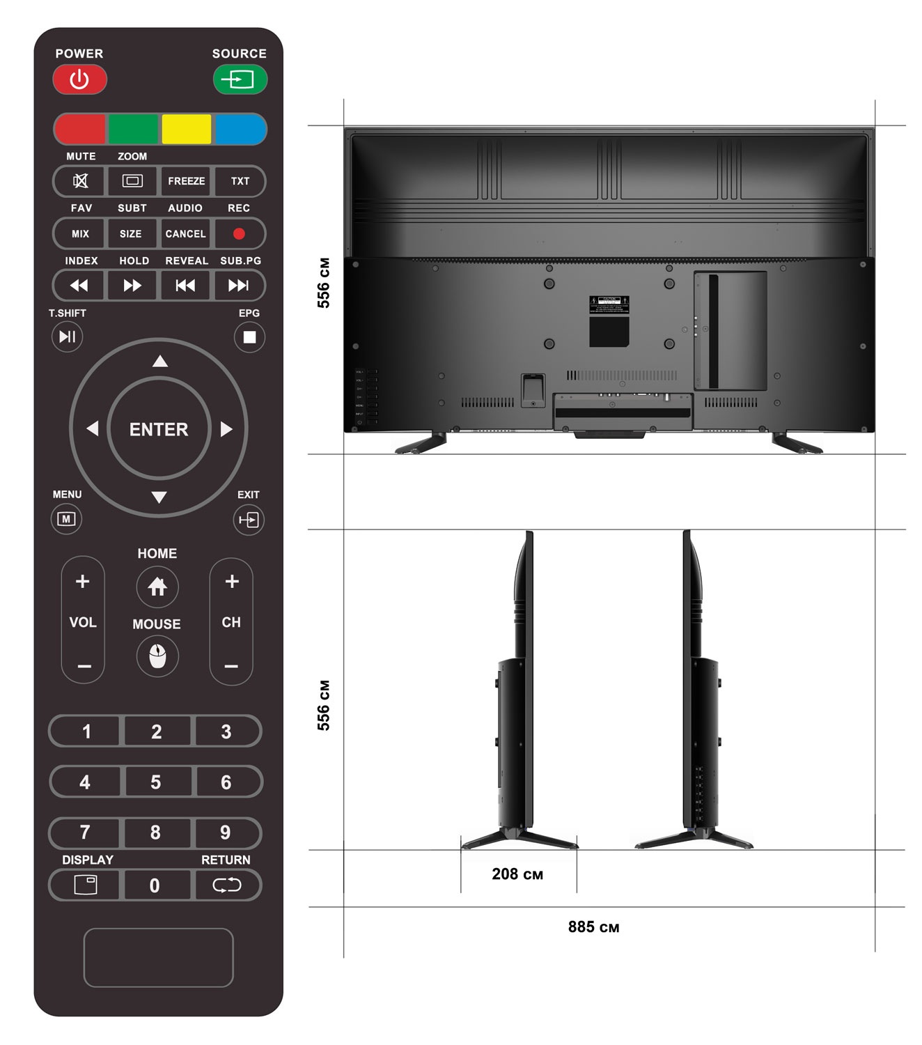 фото Телевизор ECON LED SMART TV, 39" (99 см), с встроенным цифровым тюнером DVB-T2, с модулем WI-FI 39", черный