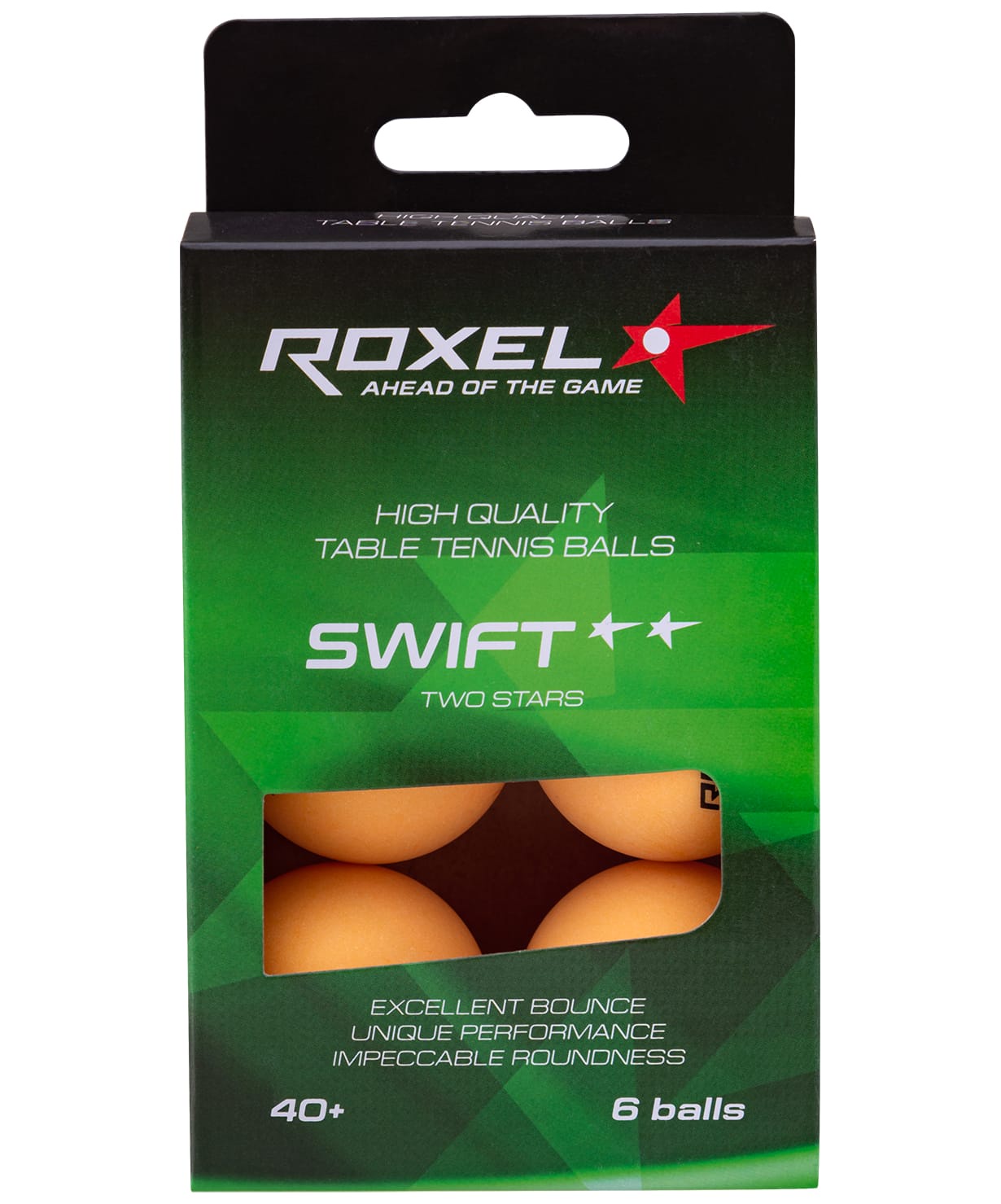 фото Мяч для настольного тенниса Roxel 2 Stars Swift, оранжевый (6шт.)