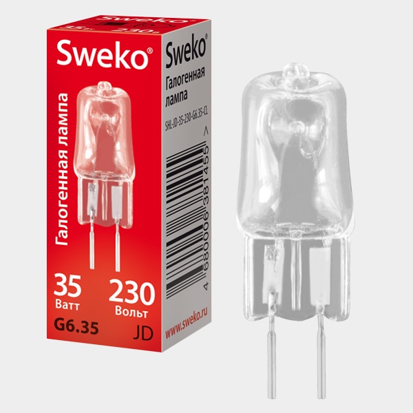 фото Лампочка Sweko SHL-JСD-35-230-GY6.35-CL, Галогенная