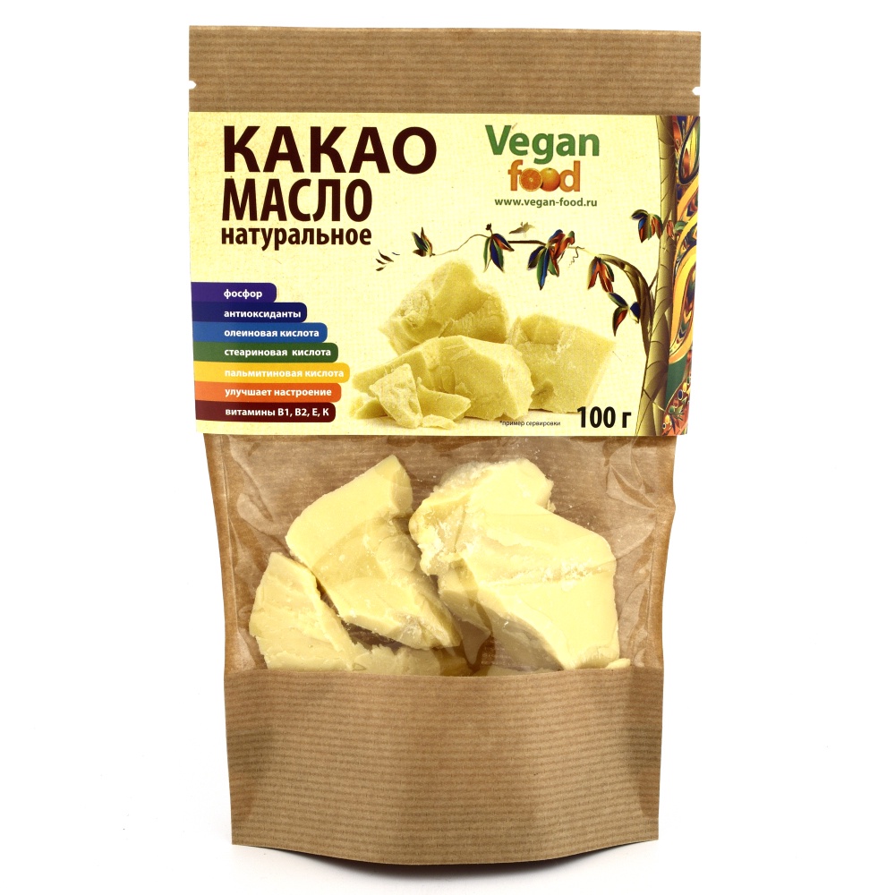 фото Какао-масло Vegan Food натуральное, 100 г