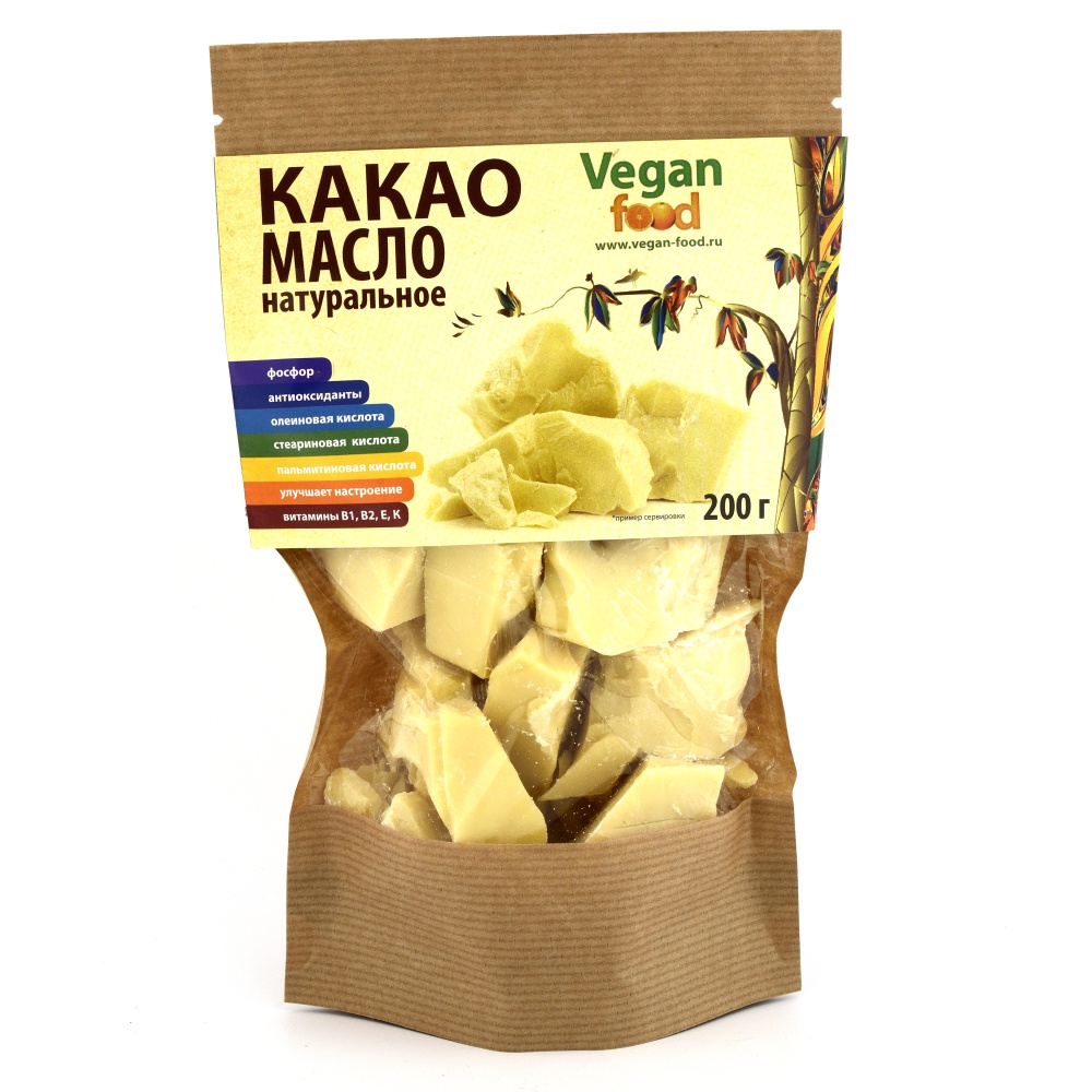 фото Какао-масло Vegan Food натуральное, 200 г