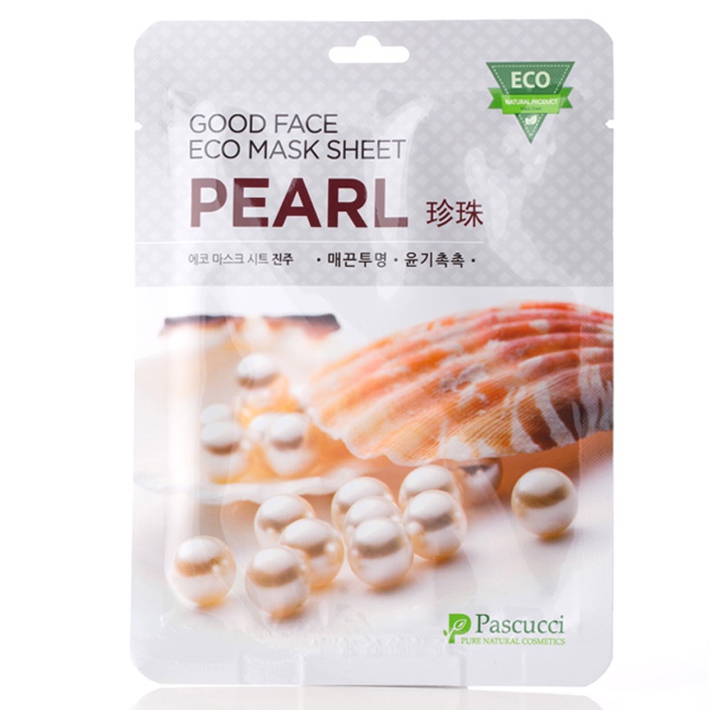 фото Тканевая маска для лица с экстрактом жемчуга PASCUCCI GOOD FACE ECO MASK SHEET PEARL