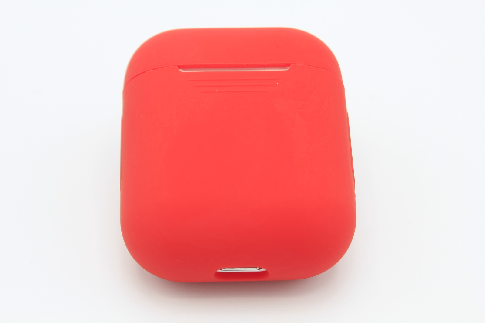 фото Чехол для Apple AirPods ультратонкий силикон бархатный, красный