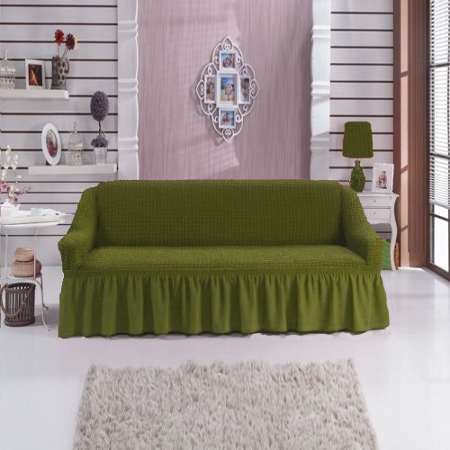 фото Еврочехол KARBELTEX на 3-местный диван, зеленый