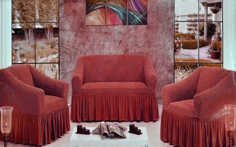 фото Еврочехол KARBELTEX на Диван+2 Кресла, бордо