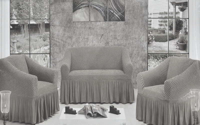 фото Еврочехол KARBELTEX на Диван+2 Кресла, серый