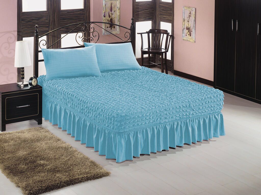 фото Еврочехол KARBELTEX на кровать, цвет бирюзовый