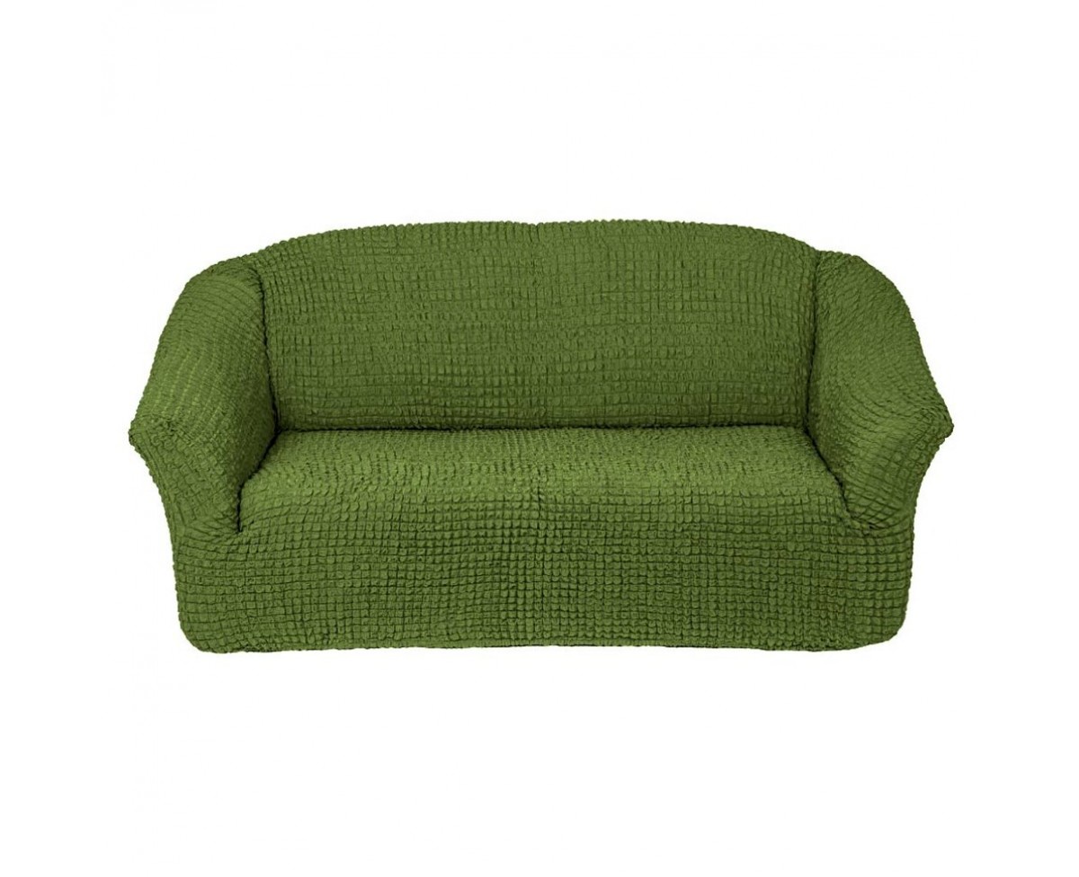 фото Еврочехол KARBELTEX на 3-х местный диван без оборки, цвет зеленый