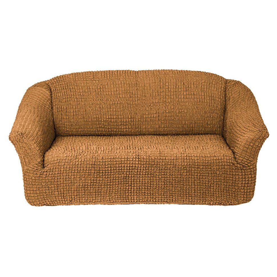 фото Еврочехол KARBELTEX на 3-х местный диван без оборки, цвет горчичный