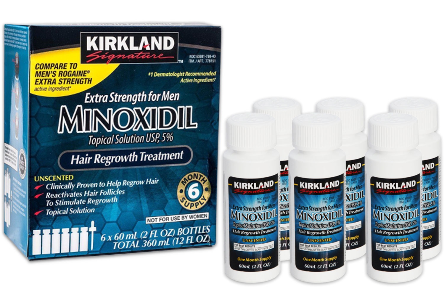 фото Миноксидил Kirkland 6 флаконов 5% для роста бороды Kirkland minoxidil signature