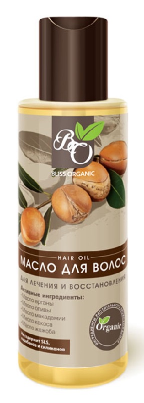 фото Масло для волос Bliss organic "Лечение и восстановление", 100 мл