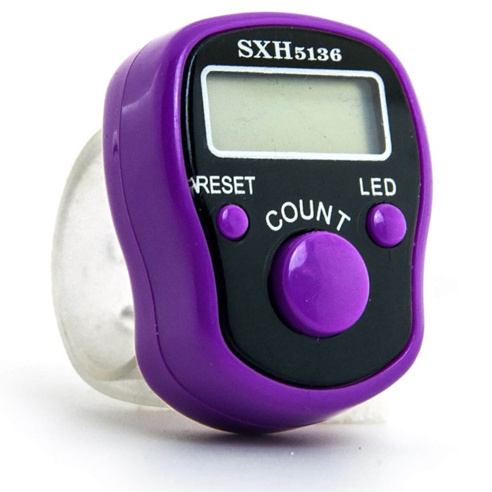 фото Электронный счетчик на палец JIXIN 5136, Led-подсветка, фиолетовый