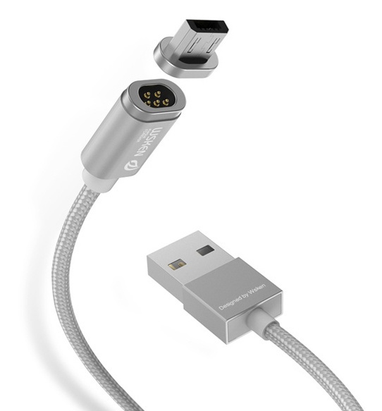 фото Магнитный кабель USB - micro USB WSKEN X-cable mini 2 - Серебристый