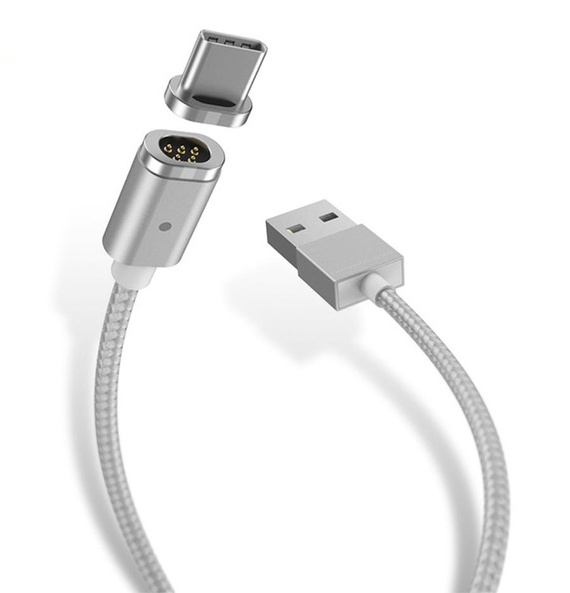 фото Магнитный кабель USB - USB Type-C WSKEN X-cable mini 2 - Серебристый