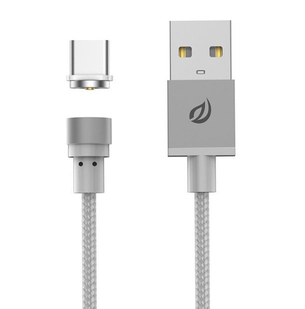 фото Магнитный кабель USB - USB Type-C WSKEN X-cable Round - Серый