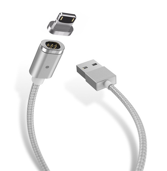 фото Магнитный кабель USB - Lightning WSKEN X-cable mini 2 - Серебристый