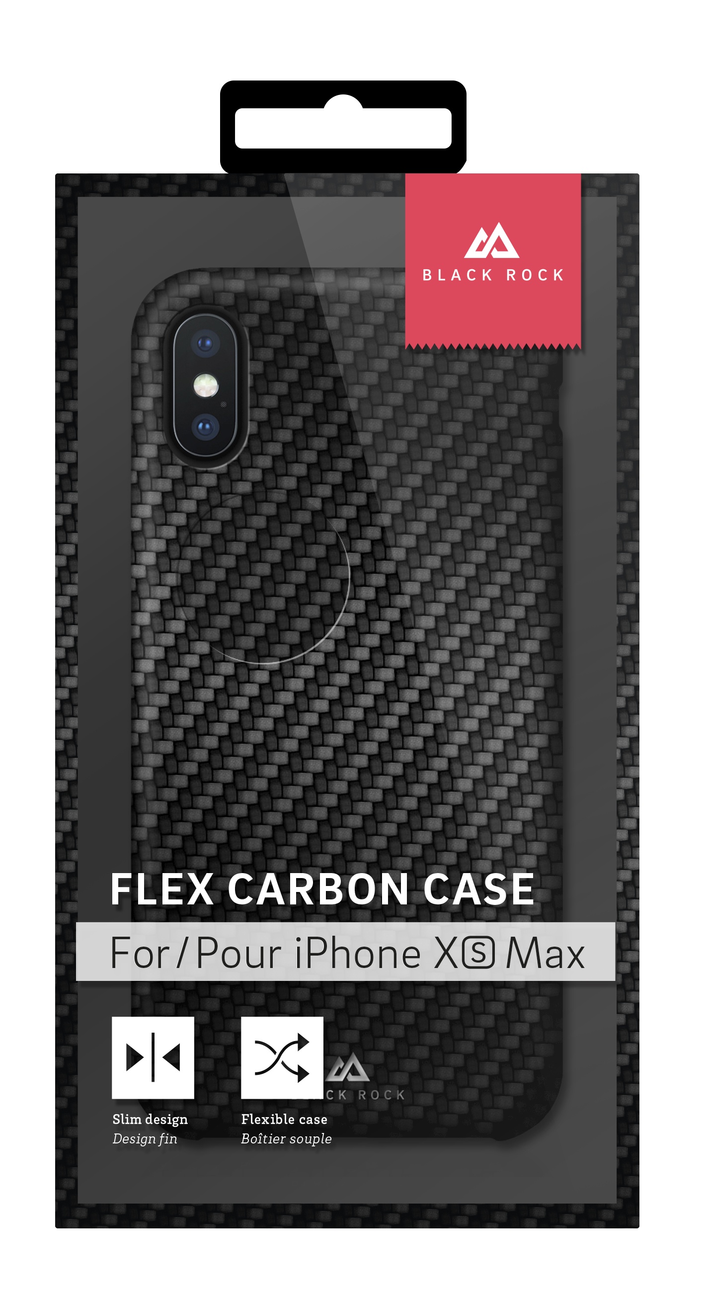 фото Чехол Flex Carbon Case для iPhone XS Max, черный Black rock