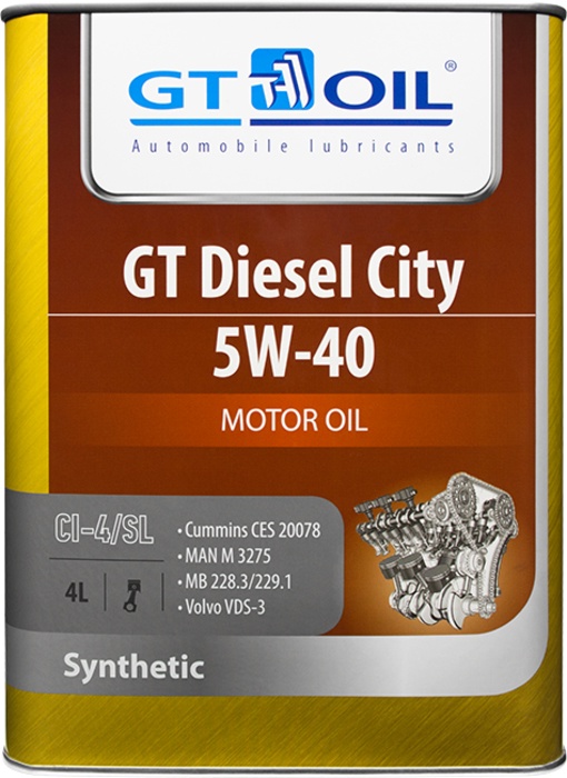 фото Масло моторное GT OIL GT Diesel City 5W-40 4 л.