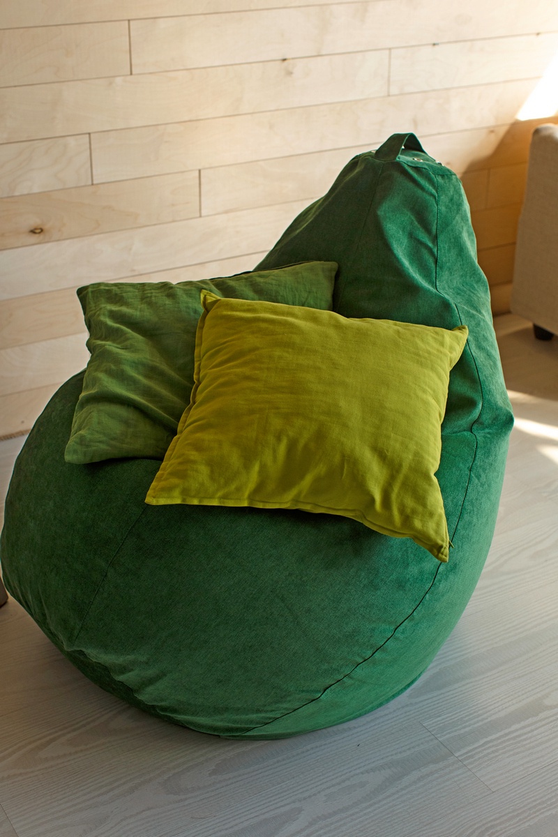 фото Кресло Мешок Груша Зеленый Микровельвет XL Dreambag