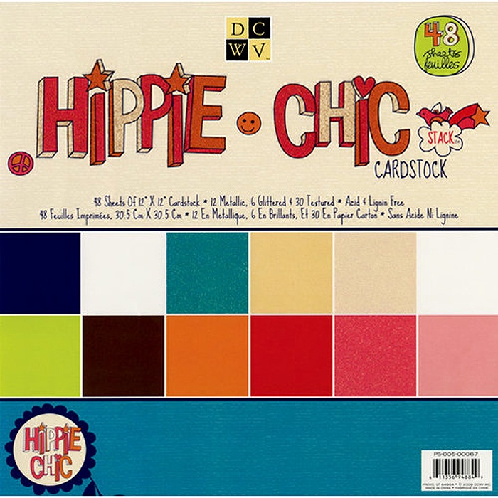Набор бумаги для скрапбукинга Hippie Chic Solid (48 листов, 30х30 см.) Набор бумаги для скрапбукинга Hippie Chic Solid (48 листов, 30х30 см.)