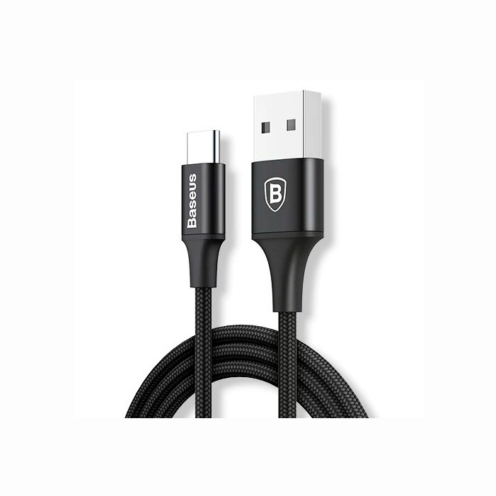 фото Кабель USB - USB Type-C 1м с подсветкой Baseus Rapid Series - Черный (CATSU-B01)